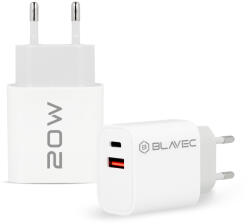 Blavec fali töltő BC2 - USB + Type C - QC 3.0 PD 20W (TCBC2-UCW20) fehér
