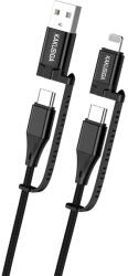 KAKU Kábel KSC-654 Tuojie 4 az 1-ben - USB + Type C to Type C + Lightning - 1, 2 méter fekete