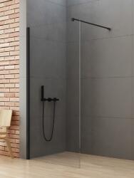 NEW TRENDY New Soleo Black perete cabină de duș walk-in 70 cm negru mat/sticla transparentă K-0767-WP (K0767WP)