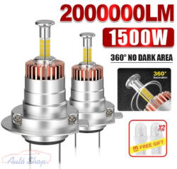  H7 LED izzó autós fényszóró, nagy teljesítményű CANBUS 360izzó 1: 1 Új Generációs Turbo led izzó 200000LM fényszóró izzó világítás