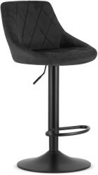  Scaun de bar negru KAST VELVET cu picior negru