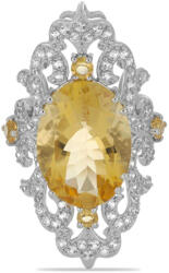  Ural Citrin Ezüst Gyűrű - Fehér Topázzal - 11.48 ct