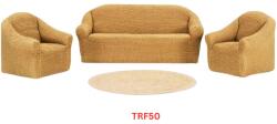 DELFIN Huse Elastice Pt Canapea si 2 Fotolii Creponate Cod TRF50