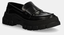 Weekend Max Mara bőr mokaszin CONERO fekete, női, lapos talpú, 2425526015600 - fekete Női 40