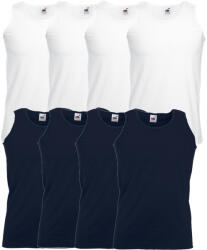 Fruit of the Loom 8 db-os csomagban Fruit of the Loom F06 ujjatlan, sportos trikó fehér-sötétkék - L (F06-WH-NV-8-L)