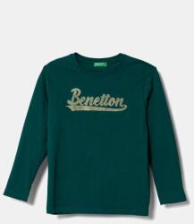Benetton gyerek pamut hosszú ujjú felső zöld, nyomott mintás, 3ATNG10G1 - zöld 90