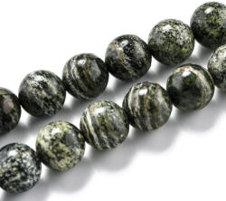  Zöld Zebra Jáspis Ásványgyöngy 6mm