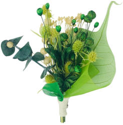 Eventissimi® Cocarda flori pentru piept, din Flori Naturale Uscate si eucalipt criogenat (CC-023)