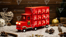 TRACON LED karácsonyi adventi kalendárium, autó, elemes (X24009) (CHRACC3WW)
