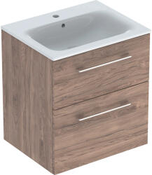 Geberit Masca baie + lavoar Geberit Selnova Square, cu sertare, nuc, suspenda (501.238.00.1)