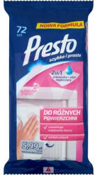 Presto Clean törlőkendő 72db-os Antisztatikus bútorápoló (Rózsaszín)