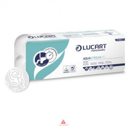 Lucart Aquastream 10 vízben oldódó toalettpapír 2rtg. 100% cell. hófehér, 200lap, 10tek/cs 811B6