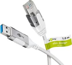 Goobay USB-A 3.2 Gen1 - RJ-45 Ethernet Adapterkábel 1m - Fehér (74377)