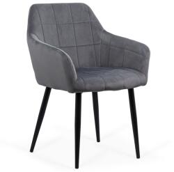 Scaun living din catifea cu picioare metalice negre BUC 260 gri