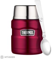 Thermos Termosz Ételtermosz csészével és összecsukható kanállal, 470 ml, málna