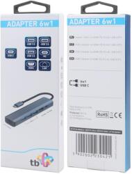 TB TOUCH USB C 6in1 - HDMI, USBx3, PD, RJ-45 (AKTBXVA6W1U3HRJ)