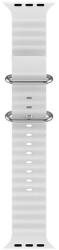 strap-035 Apple Watch 0-5 szériákhoz 38mm / 40mm / 41mm fehér dupla csatos szilikon okosóra szíj (strap-035)