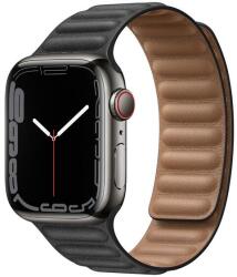 strap-032 Apple Watch 0-5 szériákhoz 38mm / 40mm / 41mm fekete bőr mágneses okosóra szíj (strap-032)