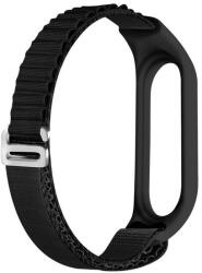  strap-030 Xiaomi Mi Smart Band 5 / Smart Band 6 / Smart Band 7 fekete okosóra nylon sport szíj (strap-030)