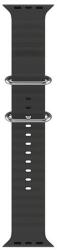 strap-037 Apple Watch 0-8 szériákhoz 42mm / 44mm / 45mm fekete dupla csatos szilikon okosóra szíj (strap-037)