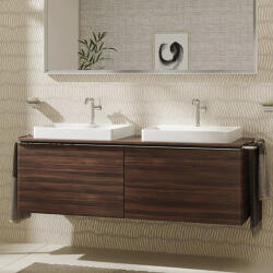 Hansgrohe Xelu Q Dupla Konzolos mosdószekrény 1560/550 mosdótálakhoz, króm fogantyú/sötét dió 54073000 (54073000)