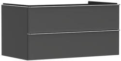 Hansgrohe Xelu Q Konzolos két fiókos mosdószekrény 980/550 mosdótálakhoz, króm fogantyú/matt szürke gyémánt 54079000 (54079000)
