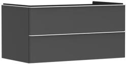 Hansgrohe Xelu Q Konzolos két fiókos mosdószekrény 980/550 mosdótálakhoz, matt fehér fogantyú/matt szürke gyémánt 54079700 (54079700)