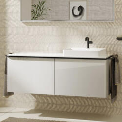Hansgrohe Xelu Q Dupla Konzolos mosdószekrény 1360/550 mosdótálakhoz, matt fekete fogantyú/magasfényű fehér 54066670 (54066670)