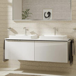 Hansgrohe Xelu Q Dupla Konzolos mosdószekrény 1560/550 mosdótálakhoz, króm fogantyú/magasfényű fehér 54070000 (54070000)
