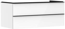 Hansgrohe Xelu Q Két fiókos mosdószekrény 1180/550 mosdótálhoz, matt fekete fogantyú/magasfényű fehér 54082670 (54082670)