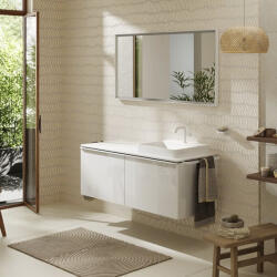 Hansgrohe Xelu Q Dupla Konzolos mosdószekrény 1360/550 mosdótálakhoz, matt fehér fogantyú/magasfényű fehér 54066700 (54066700)