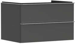 Hansgrohe Xelu Q Konzolos két fiókos mosdószekrény 780/550 mosdótálakhoz, króm fogantyú/matt szürke gyémánt 54075000 (54075000)