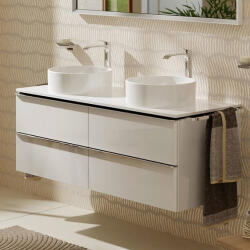 Hansgrohe Xelu Q Konzolos mosdószekrény négy fiókkal 1360/550 mosdótálakhoz, króm fogantyú/magasfényű fehér 54086000 (54086000)