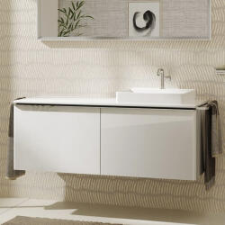 Hansgrohe Xelu Q Dupla Konzolos mosdószekrény 1360/550 mosdótálakhoz, króm fogantyú/magasfényű fehér 54066000 (54066000)