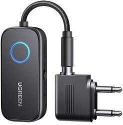 UGREEN 072201 UGREEN Bluetooth Adapter Transzmitter és Receiver, V5.3, 3.5mm Jack aljzat, 300 mAh + repülőgép adapter, fekete (072201)