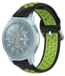 strap-006 Samsung Galaxy Watch 46mm / Gear S3 Smart watch okosóra fekete-lime szilikon szíj (22mm) (strap-006)