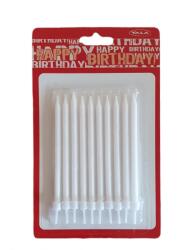 Yala Design Szülinapi gyertya fehér 10db-os vékony 10cm (497225)