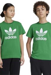 Adidas gyerek pamut póló TREFOIL TEE zöld, nyomott mintás, IY4003 - zöld 134