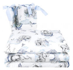 Baby Shop 3 részes babaágynemű - szivárványos elefánt kék