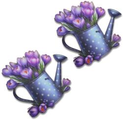  Nyomtatott dekorkarton - Virágos kanna - krókusz 8, 9x9, 9cm 2db/csomag - kosarbolt