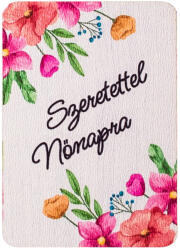 Valex Decor 4db. "Szeretettel Nőnapra" feliratos dekor tábla 7 x 5cm (GV04-63)