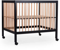 Childhome Tarc Childhome 97 cu roti 75x95 cm MDF Natural Negru (CH-PA97BN) - caruciorcopii