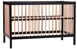 Childhome Patut Childhome Cot 97 Fag 60x120 cm, Natural Negru (CH-BE97BN) - caruciorcopii