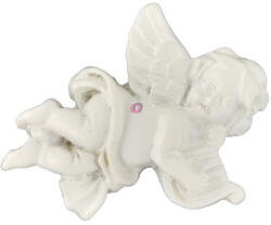 Decoration & Design Angyal hangszerrel öntapadós poly 3, 8x3, 1x0, 7cm fehér 4 db-os szett (DD66393)
