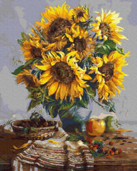 iPicasso Set pictura pe numere, cu sasiu, Buchet de floarea soarelui, 40x50 cm (PC4050394)