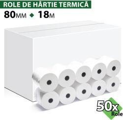 ROLTECH Rola hartie termica ROLTECH, 80mm x 18m, tub 12mm, 48g, 50 role/cutie