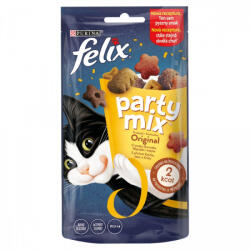 FELIX Party Mix Original kiegészítő állateledel macskáknak csirke, máj és pulyka ízesítéssel 60 g (12371155)