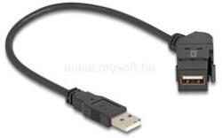 Delock USB 2.0 A-típusú panel tartó anya 45 -ban hajlított A-típusú apa 30 cm kábellel (fekete) (DL67151) (DL67151)