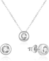 Beneto Gyengéd ezüst ékszerkészlet cirkónium kövekkel AGSET191R (nyaklánc, fülbevaló)