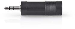 Nedis CAGB22935BK - Adaptor audio stereo | Fișă de 3, 5 mm - Priză de 6, 35 mm | Culoare neagră (CAGB22935BK)